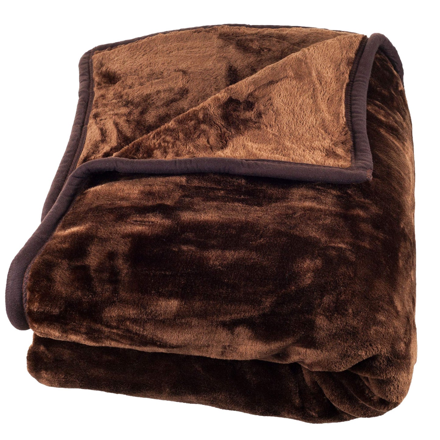 Lavish Home Faux Fur Throw Blanket - Oversized 91x81 Soft Mink-Style, Machine-Washable Bedding - 7.8lb Heavy Throw Blanket for Bed or Sofa (Coffee)