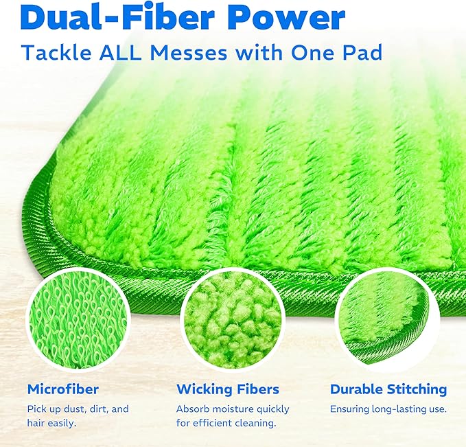 2 Pack Reusable Mop Pads, Compatible