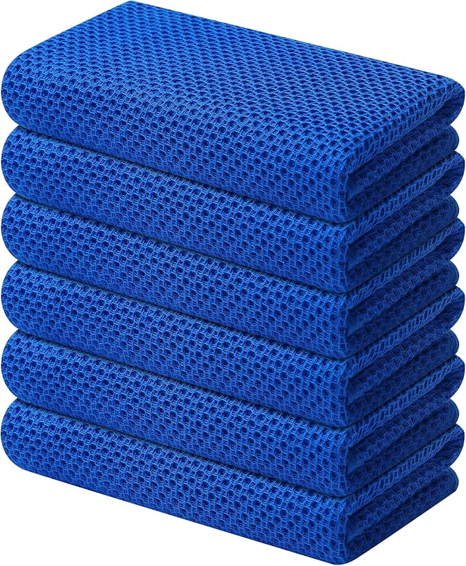 Kitinjoy 100% Cotton Waffle Weave Kitchen Hand Towels