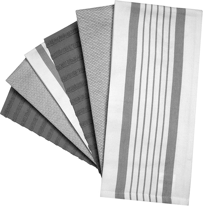 Premium Kitchen Towels | Large Cotton Dish Towels | Flat & Terry Highly