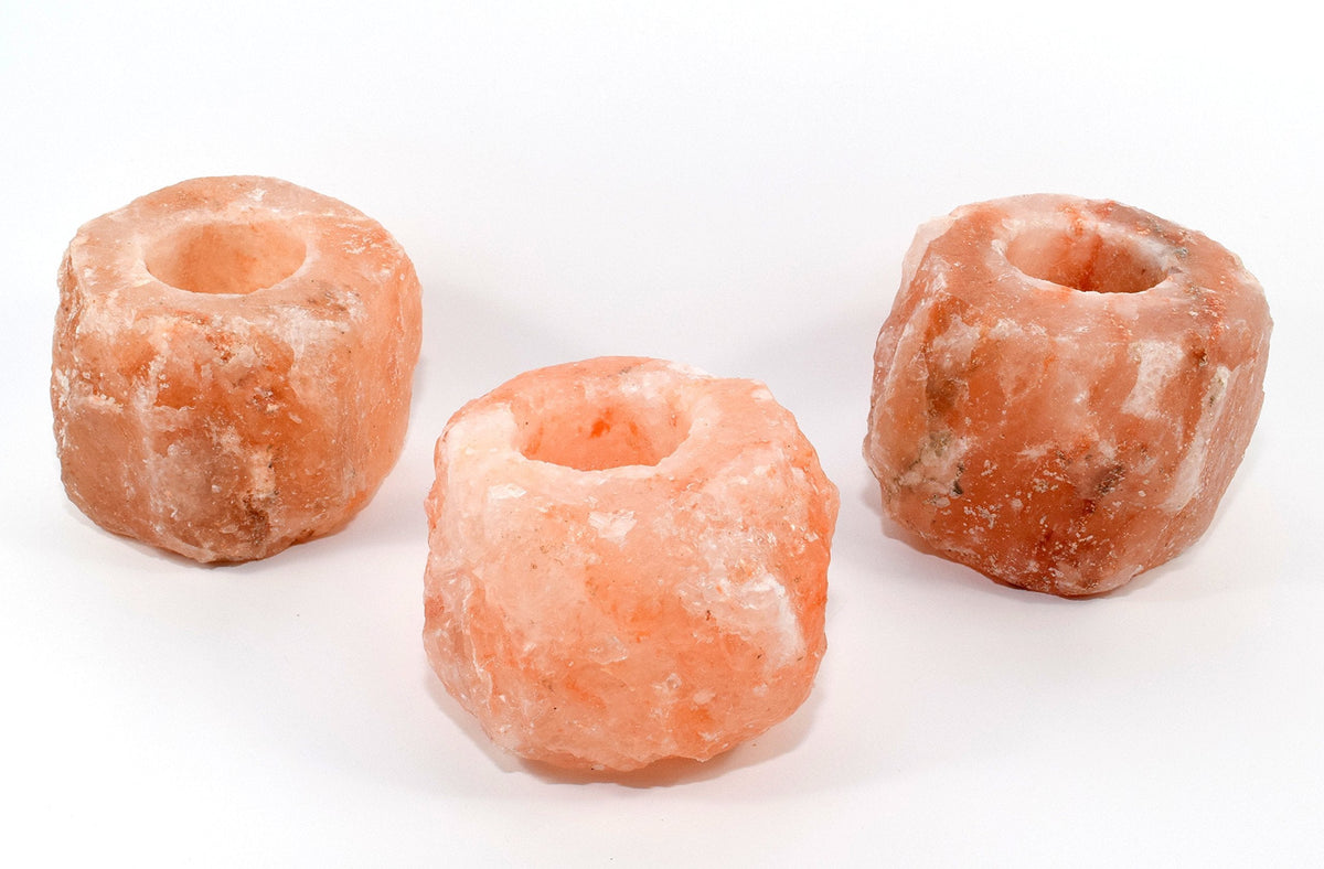 Large Pink Himalayan Salt Rock Tea Light/Candle Holder Natural Crystal Mineral Specimen w/One Hole - 1PC