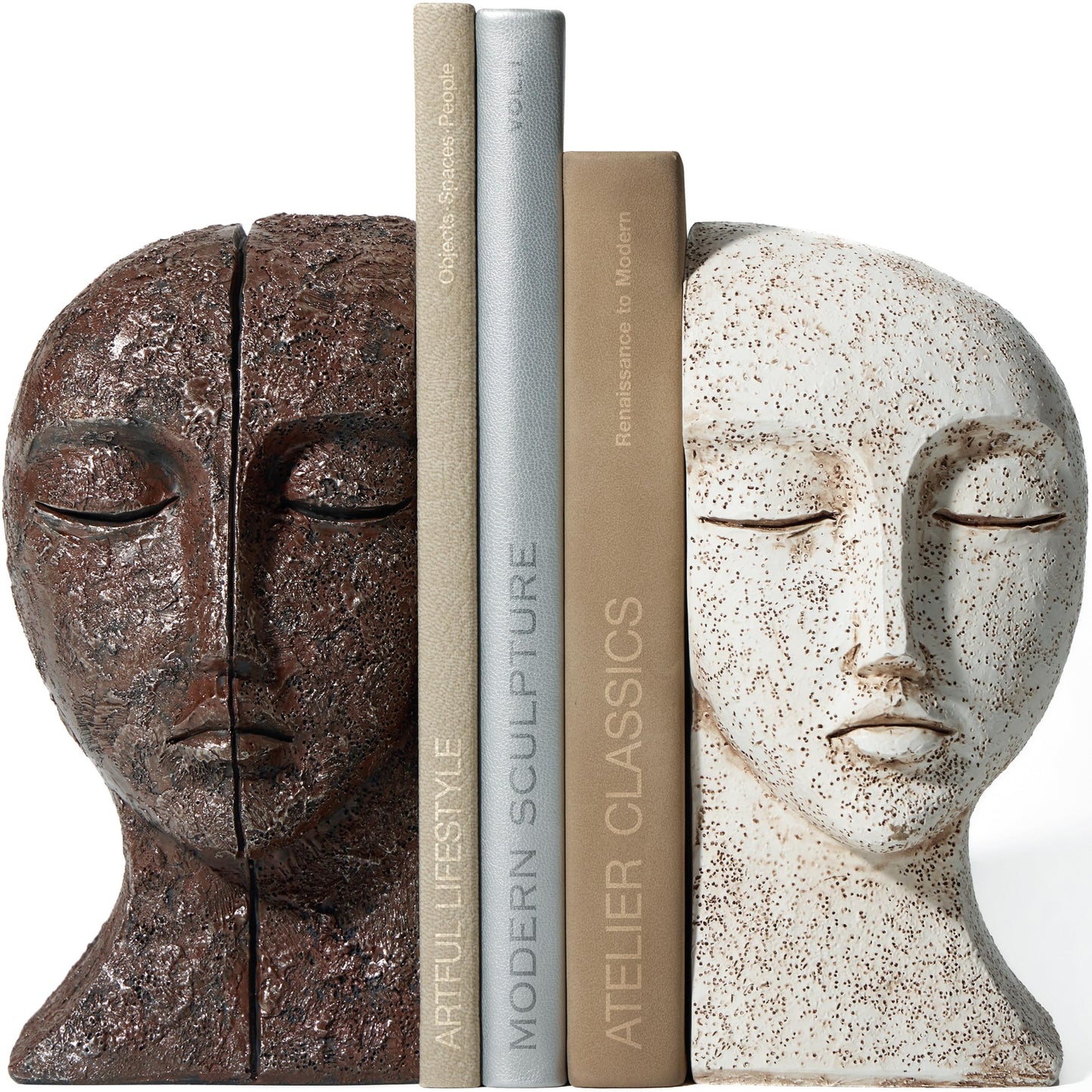Heavy Duty Book Ends for Shelves - Book Ends for Heavy Books, Book Stopper for Shelves, Bookends for Shelves, Book Ends Unique, Bookends Decorative, Aesthetic Bookshelf Decor, The Tranquil Faces