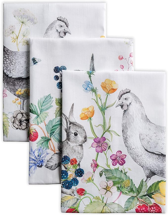 Maison d' Hermine Kitchen Towels Set of 3 100% Cotton 27.50" x 20" Reusable