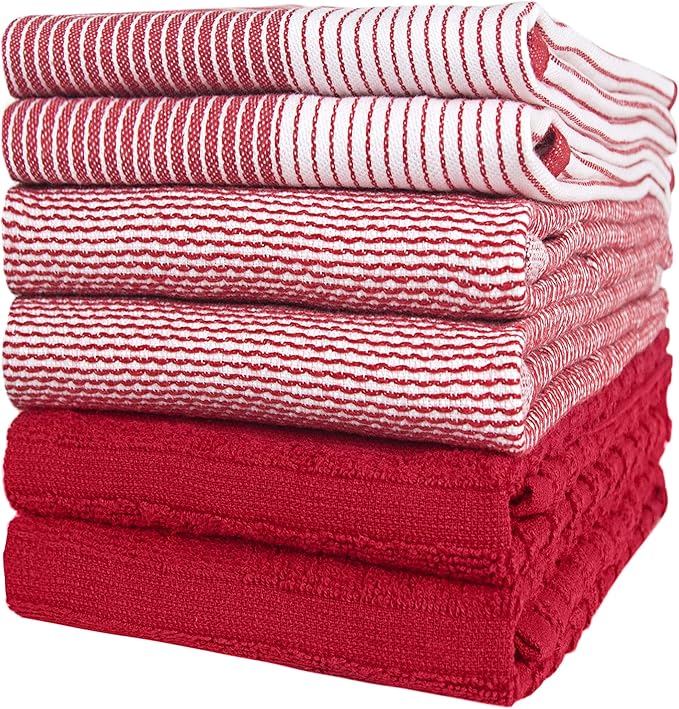 Premium Kitchen Towels | Large Cotton Dish Towels | Flat & Terry Highly