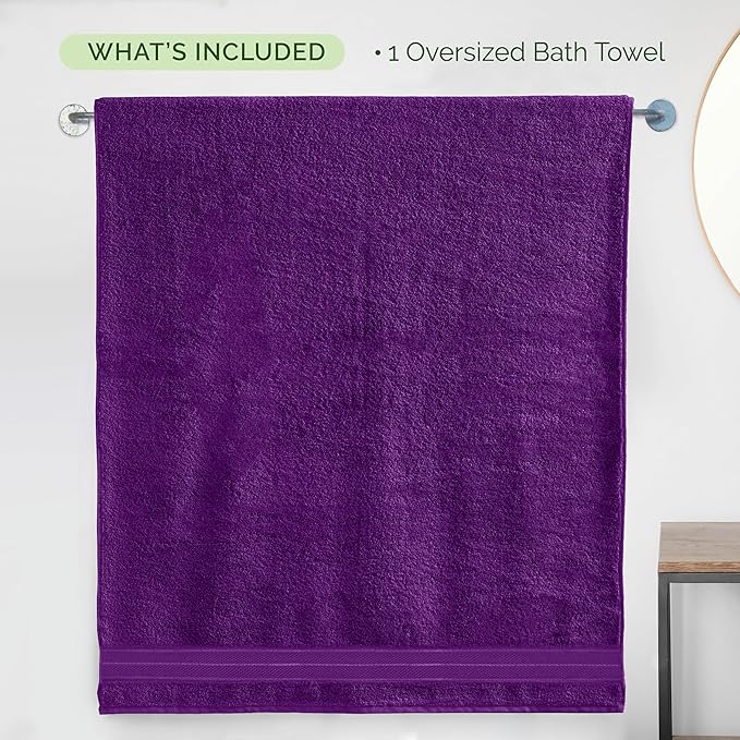 Elegant Comfort Three Line Popcorn Extra Large Luxury Bath Towel