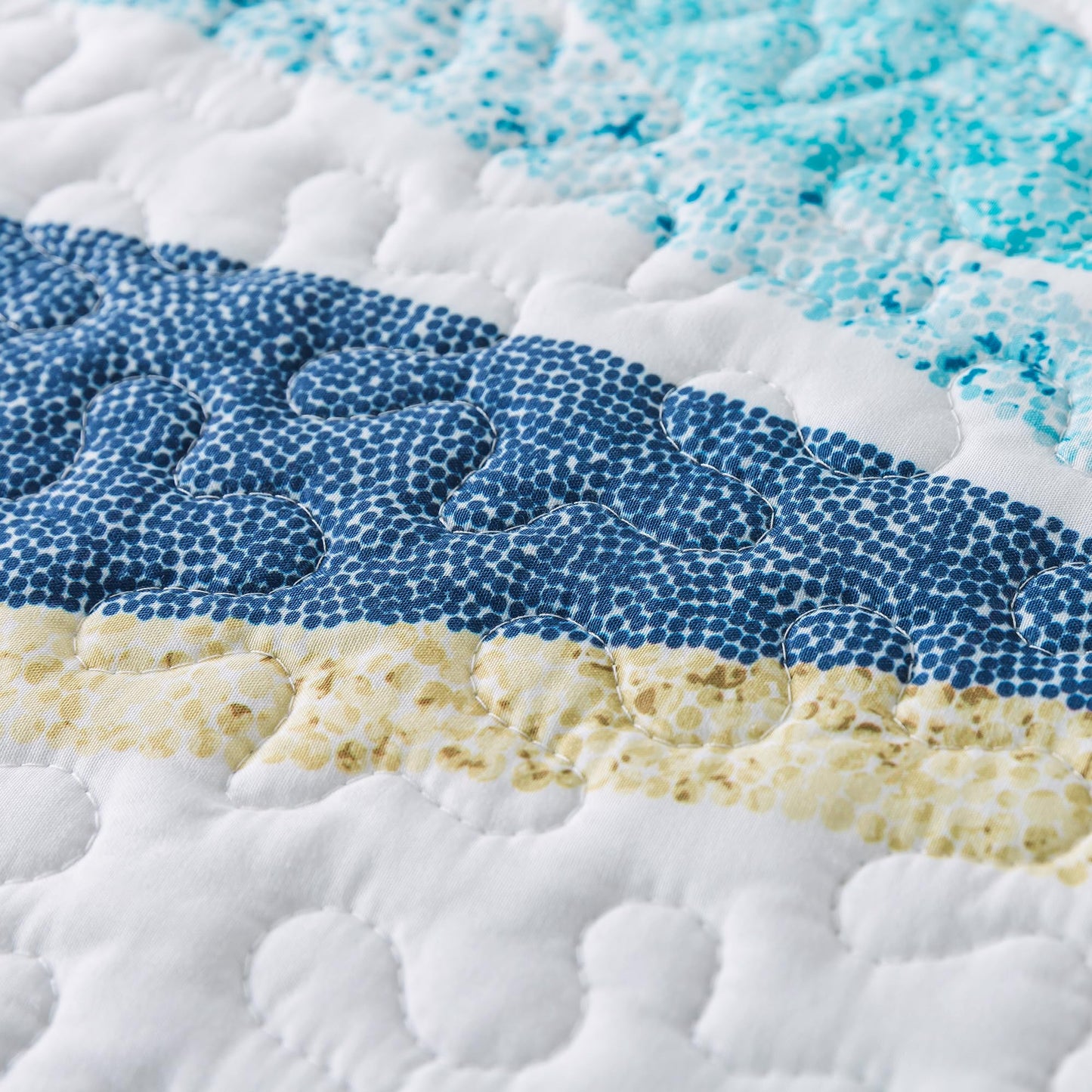 NEWLAKE Quilt Bedspread Sets - West Coastal Pattern Reversible Coverlet Set, Queen Size