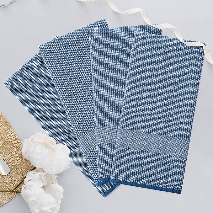 Homaxy Premium Kitchen Towels, Large Cotton Kitchen Hand Towels, Flat and Terry