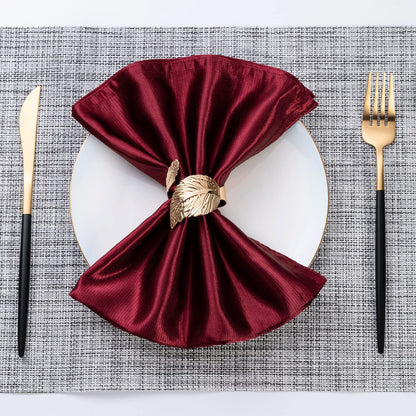 Gold Leaf Napkin Rings Set of 8, Metal Material