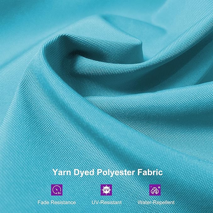 PURPLE LEAF 9'×11.5' Cantilever Patio Umbrella with Base Rectangle Offset Outdoor Umbrella Cover with Zipper for Garden Deck Pool Turquoise Blue