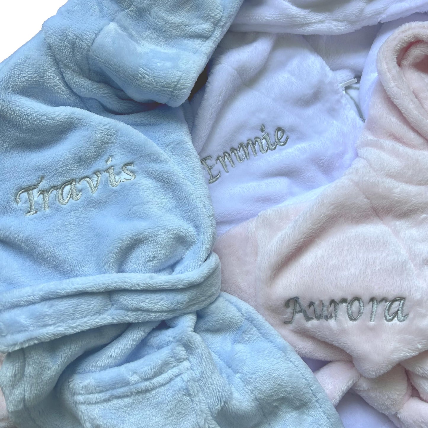 Hoolaroo Personalised Baby Dressing Gown Baby Dressing Gown Robe With Teddy Ears Bath Robe Towel Personalised Gifts Girl Boy Clothing Pink 12-18 Months