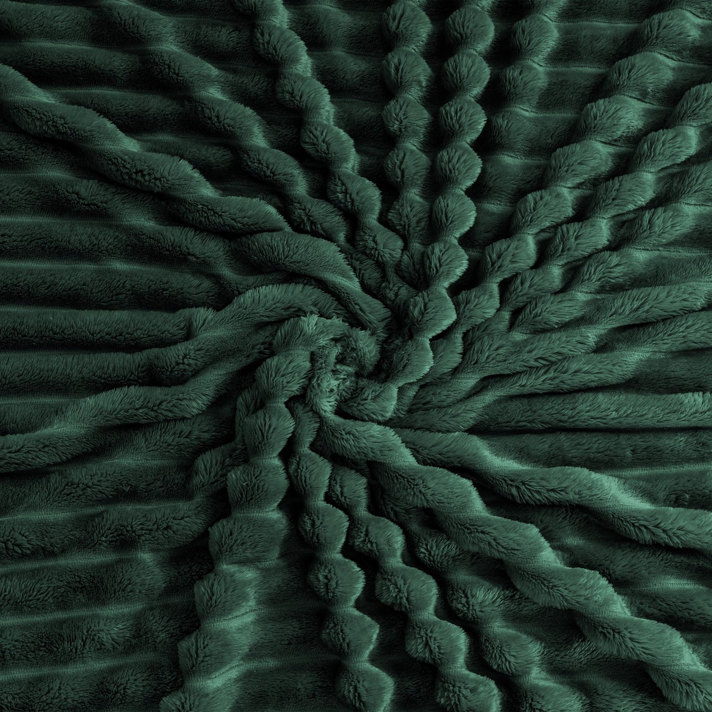KORBLISS Super Soft Throw Blanket for Couch, Premium Silky Flannel Fleece with 3D Striped Jacquard Design, Lightweight and Cozy for Sofa, Living Room, and All-Season Use, 50x60 Inches.Forest Green