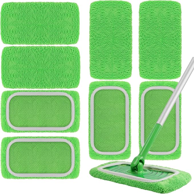 8 Pack Reusable Microfiber Mop Pads Compatible