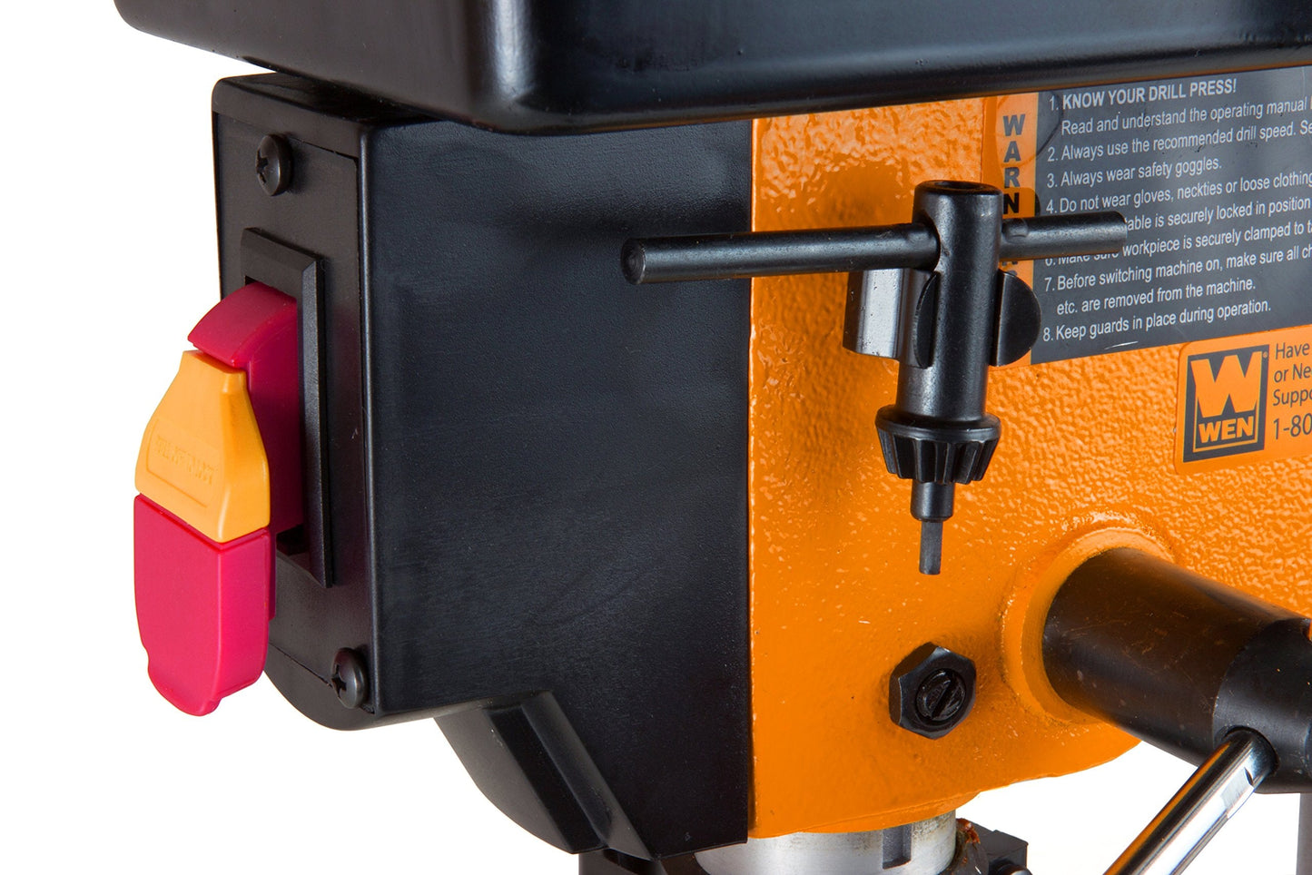 WEN 4208T 2.3-Amp 8-Inch 5-Speed Cast Iron Benchtop Drill Press,Black/Orange & DS164 20-Piece Sanding Drum Kit for Drill Presses and Power Drills