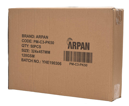 Arpan 457mm x 324mm A3 C3 Manilla Hard Board Backed Envelopes Do Not Bend (Pack of 50)