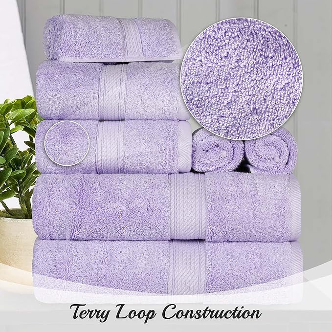 SUPERIOR Egyptian Cotton Pile Hand Towel Set of 4, Ultra Soft Luxury Towels
