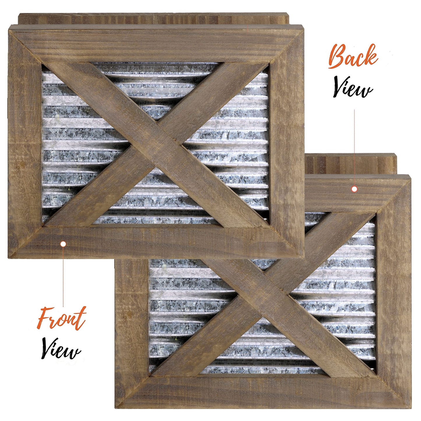 Autumn Alley Farmhouse Napkin Holder and Adorable Farmhouse Salt and Pepper Shakers Set With Wood Holder - Western Kitchen, Galvanized Metal - Upright Rustic Napkin Holder Rustic Kitchen Décor (Brown)
