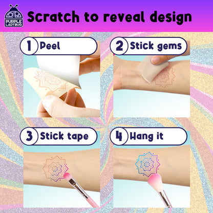 Purple Ladybug Glitter Tattoos for Kids - Includes 9 Colors, 175 Safe Temporary Tattoos Design - 5 Year Old Girls Gifts - Girls Birthday Presents - DIY Arts and Crafts Gift for Girls Aged 5-12