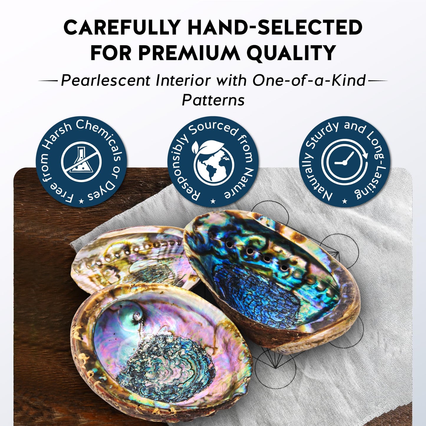Alternative Imagination Hand Selected Abalone Shell - 6 Inches or Larger - Polished Mother-of-Pearl Interior - Flame-Proof Dish for Incense, Smudge Sticks, Trinkets, Crystal Display & Home Decor