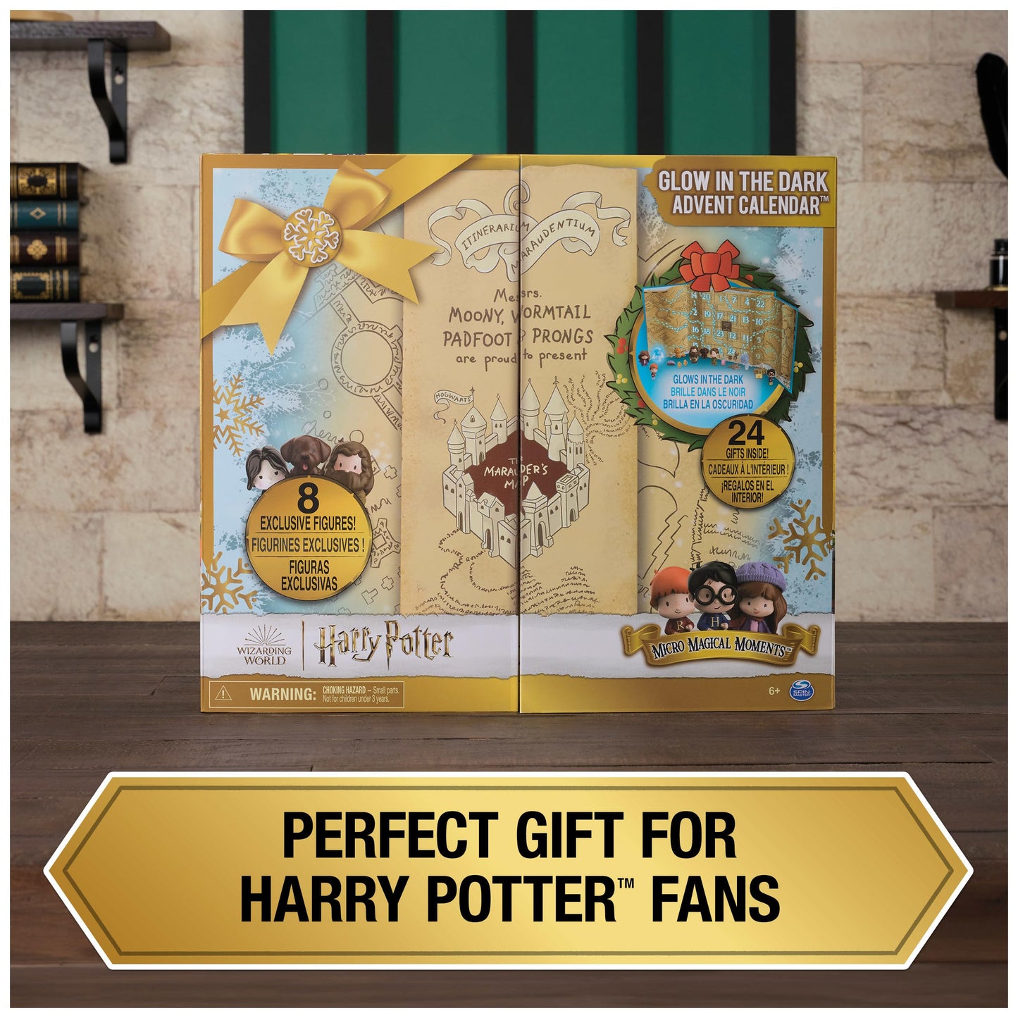 Wizarding World Harry Potter, Micro Magical Moments Glow in The Dark Advent Calendar 2024, 24 Surprise Toys, Christmas Countdown Calendar for Ages 6+