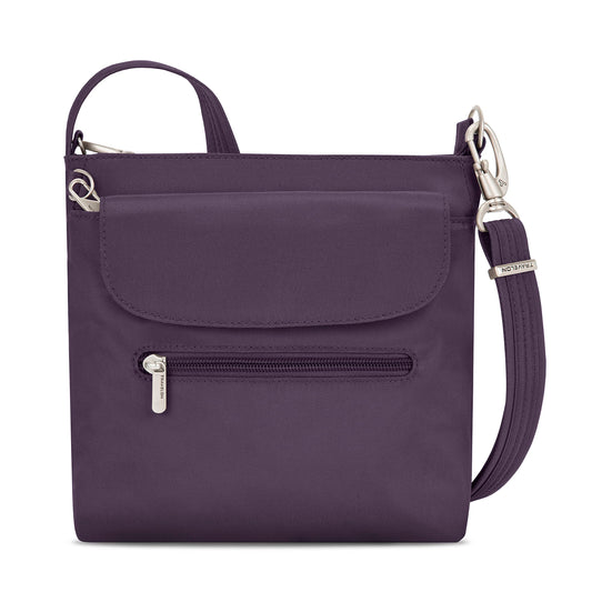 Travelon Anti-theft Classic Mini Shoulder Bag Sling Tote, Purple