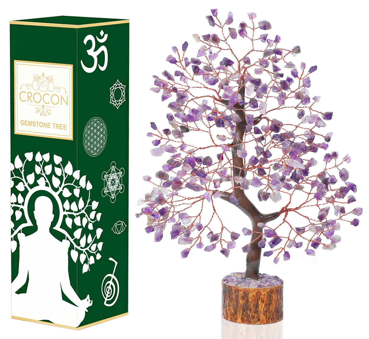 Crocon® Amethyst Crystals Tree, Birthday Gifts for Women & Men, Purple House Decor for Shelf Healing Crystals, Spiritual Gift Purple Decor, House Warming Gifts New Home, Birthday Gift for Mom Sister