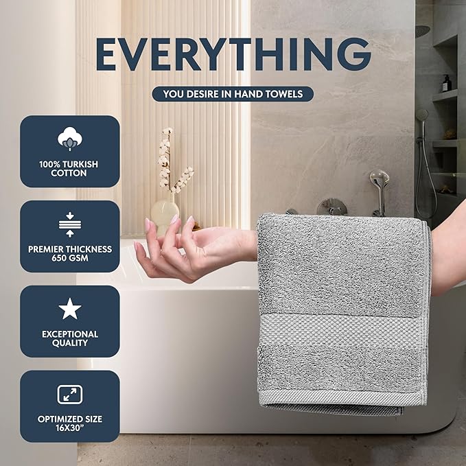 White Classic Luxury Dolphin Gray Hand Towels