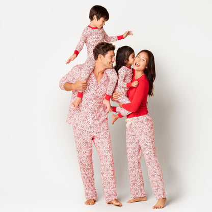 Amazon Essentials Men's Flannel Pajama Set, White Forest, Medium