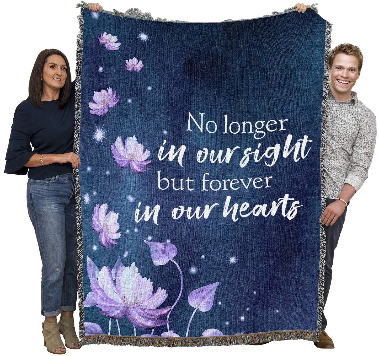 Pure Country Weavers No Longer in Our Sight But Forever in Our Hearts Blanket Flowers - Sympathy Bereavement Gift Tapestry Throw Woven from Cotton - Made in the USA (72x54)