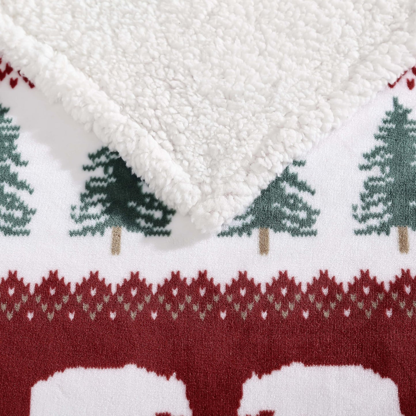 Eddie Bauer - Throw Blanket, Ultra-Soft Plush Blanket with Faux Shearling Popcorn Fleece Reverse, Oversized Bedding for Couch or Bed (Grizzly Peak Red, 50" x 60")