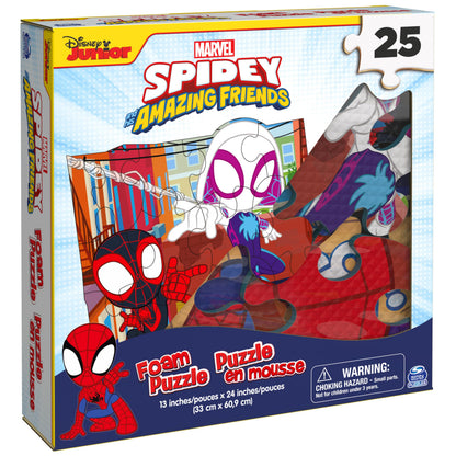 Spin Master Games, Marvel Spidey and His Amazing Friends Puzzles, Squishy Foam Puzzle, 25 Pieces, Spiderman Toys, for Ages 4 & Up