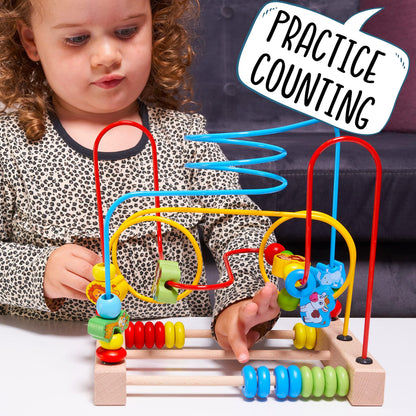 Jaques of London Activity Cube | Premium Wooden Activity Cube for Toddlers with Bead Maze and Abacus | Fun and Educational Bead Maze Toy | Wooden Activity Table for Early Learning | Since 1795
