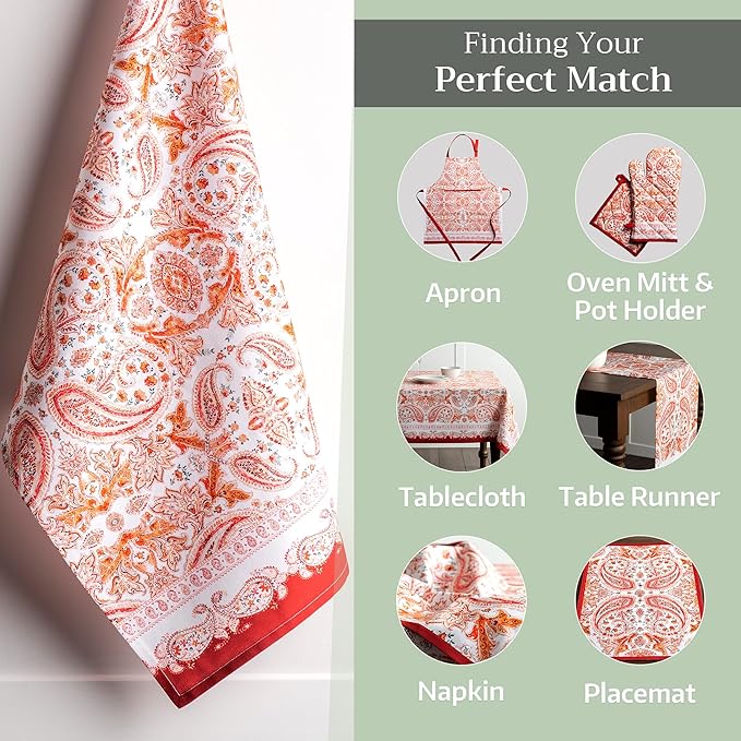 Maison d' Hermine Kitchen Towels Set of 3 100% Cotton 20" x 27.5" Reusable