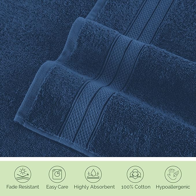 Elegant Comfort Luxury 6-Piece Towel Set, Premium Soft 100% Turkish Cotton