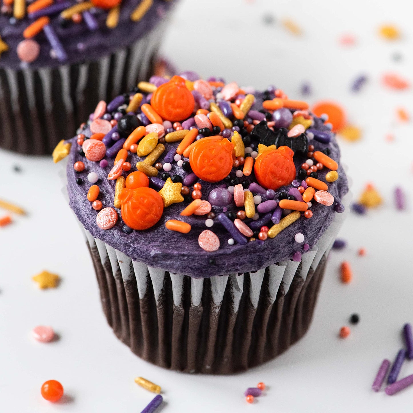 Sweets Indeed Toil & Trouble Halloween Sprinklefetti Mix – 4 oz Jar | Sprinkles with Pumpkins, Bats, Jimmies, Nonpareils, Sugar Pearls & Quins | Spooky Cookie & Cupcake Decorations