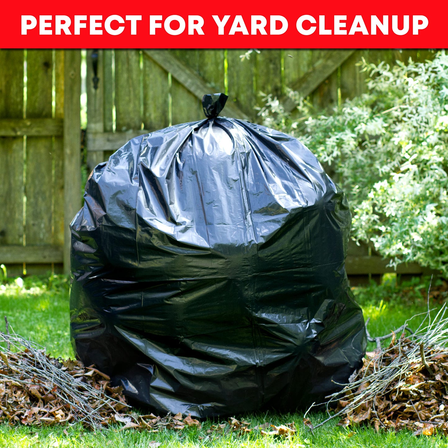Tasker 64 Gallon Trash Bags Heavy Duty (Value-PACK 50 Bags w/Ties) 64 Gallon Trash Bags | 65 Gallon Trash Bag Heavy Duty Large Black Industrial Garbage Bags | 60 Gallon Garbage Bag