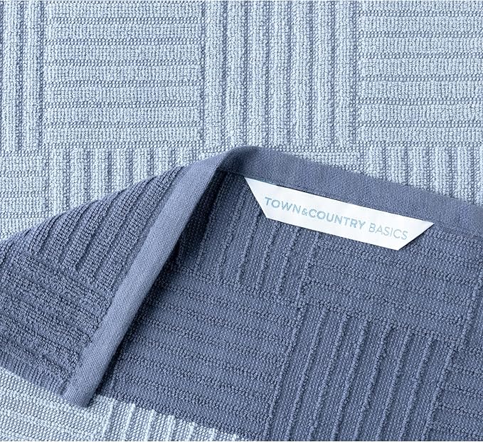 Town & Country Basics Basketweave Antimicrobial Terrycloth Kitchen Towel 4-Pack