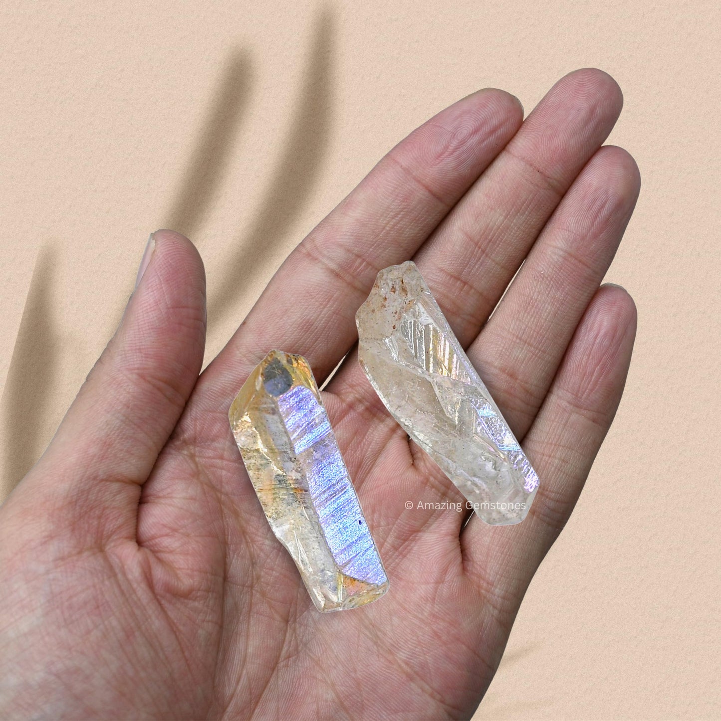 Amazing Gemstone Angel Aura Quartz Raw Crystals Point and Healing Stones, Natural Rocks for Meditation and DIY Raw Stones and Crystals (1 lb)