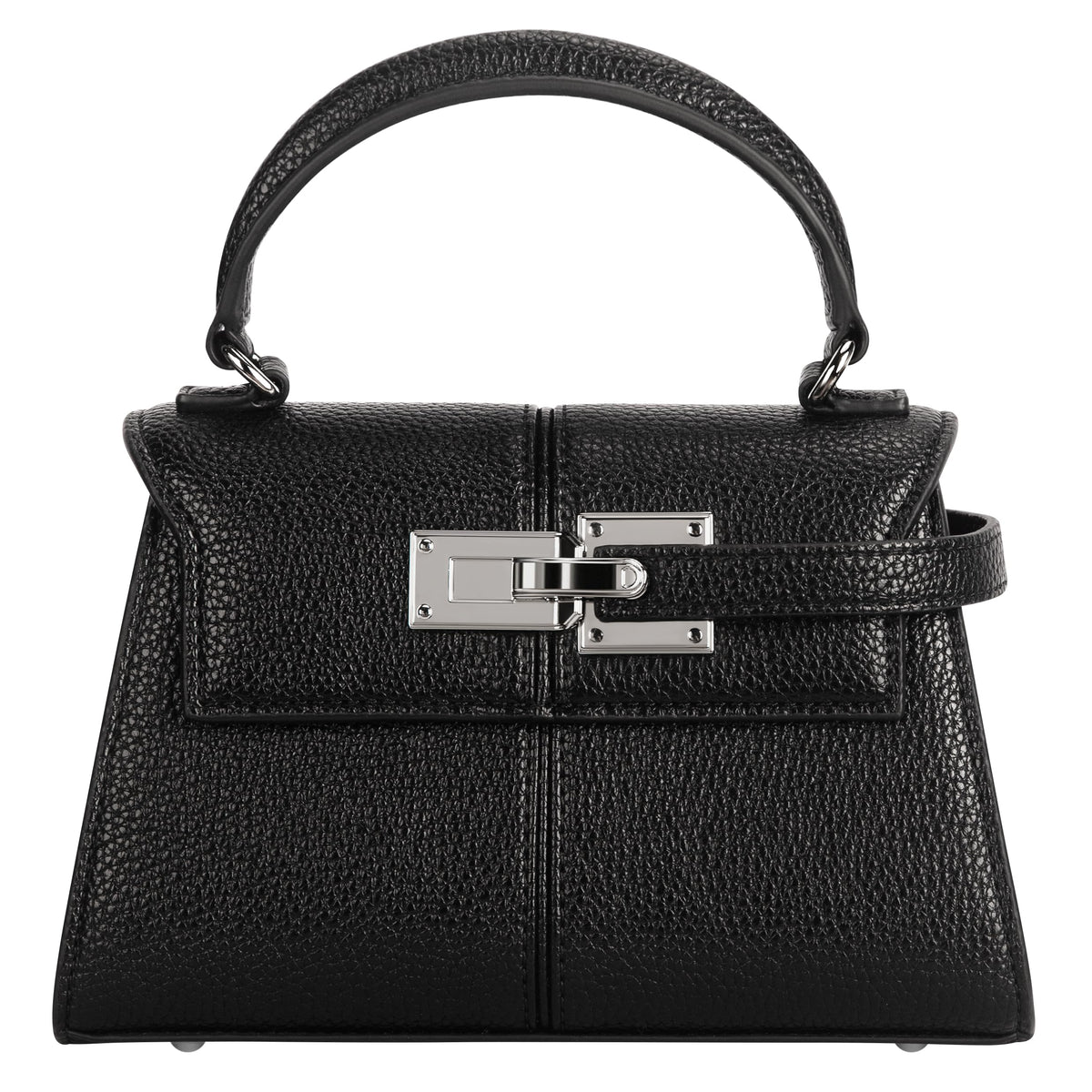 Women's Mini Top-handle Purse - Cute Vegan Leather Vintage Top Handle Bag with Adjustable Strap, Small Fashion Commuter Crossbody Handbag BLACK, Small