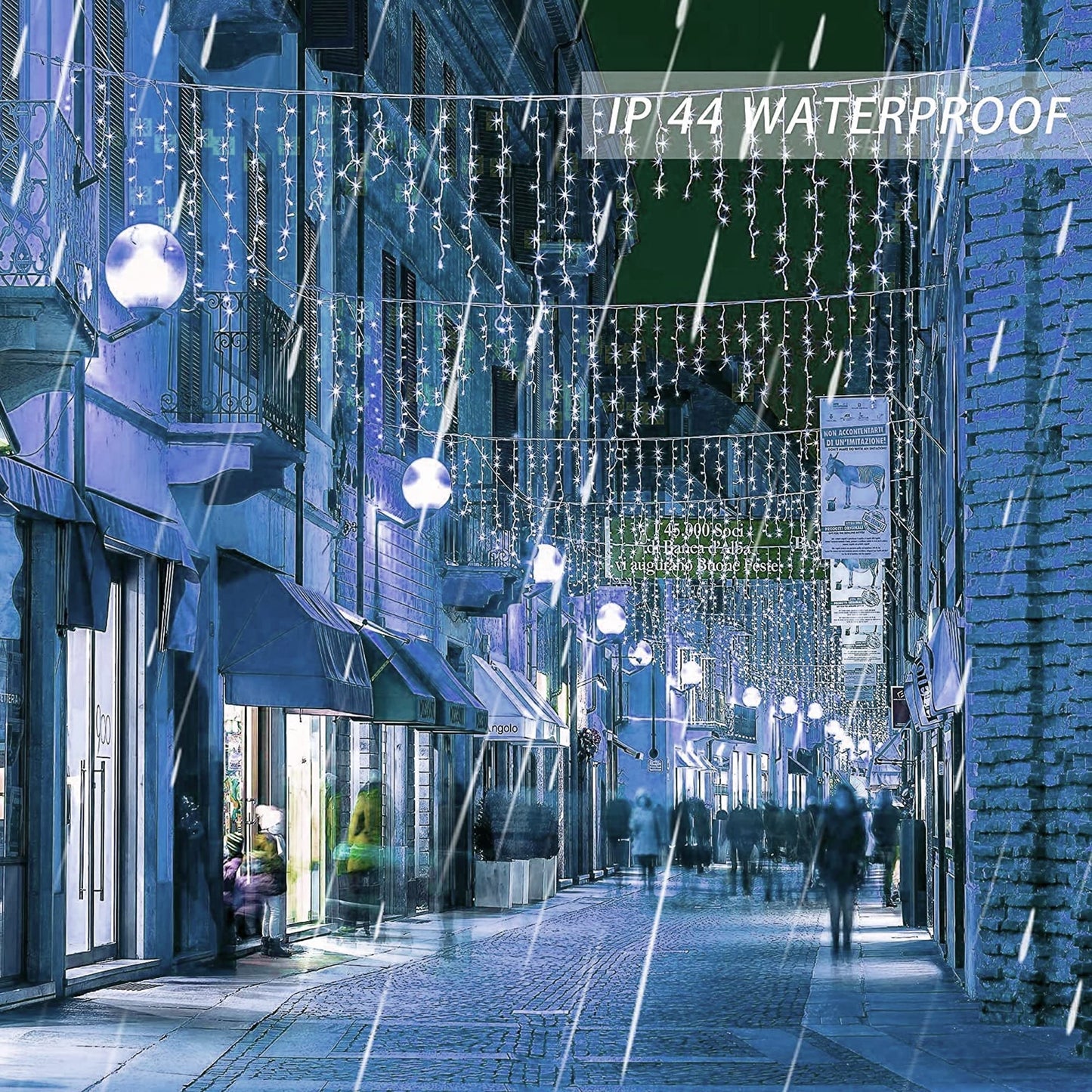 Dazzle Bright 360 LED Christmas Icicle Lights, 29.5 FT 8 Modes Curtain Fairy Lights with 60 Drops, Connectable Xmas String Lights for Outside Holiday Wedding Party Decorations (White)