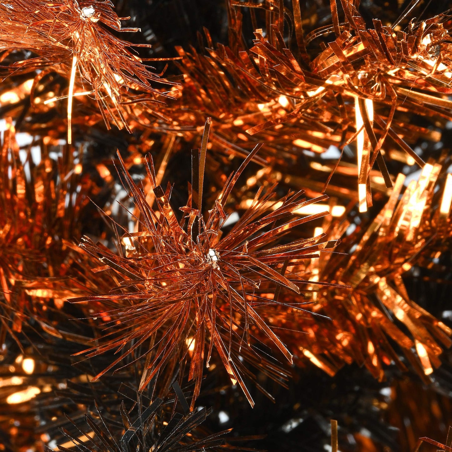 National Tree Company Tinsel Tree, Black, Orange, Halloween Collection, 24 in