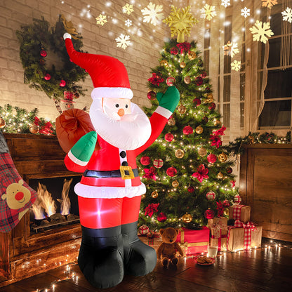 COOLWUFAN 6 FT Christmas Inflatables Santa Claus with Gifts Bag, Christmas Inflatables Outdoor Decorations, Built-in LED Lights Holiday Blow Up Yard Decoration Clearance for Yard, Holiday, Parties
