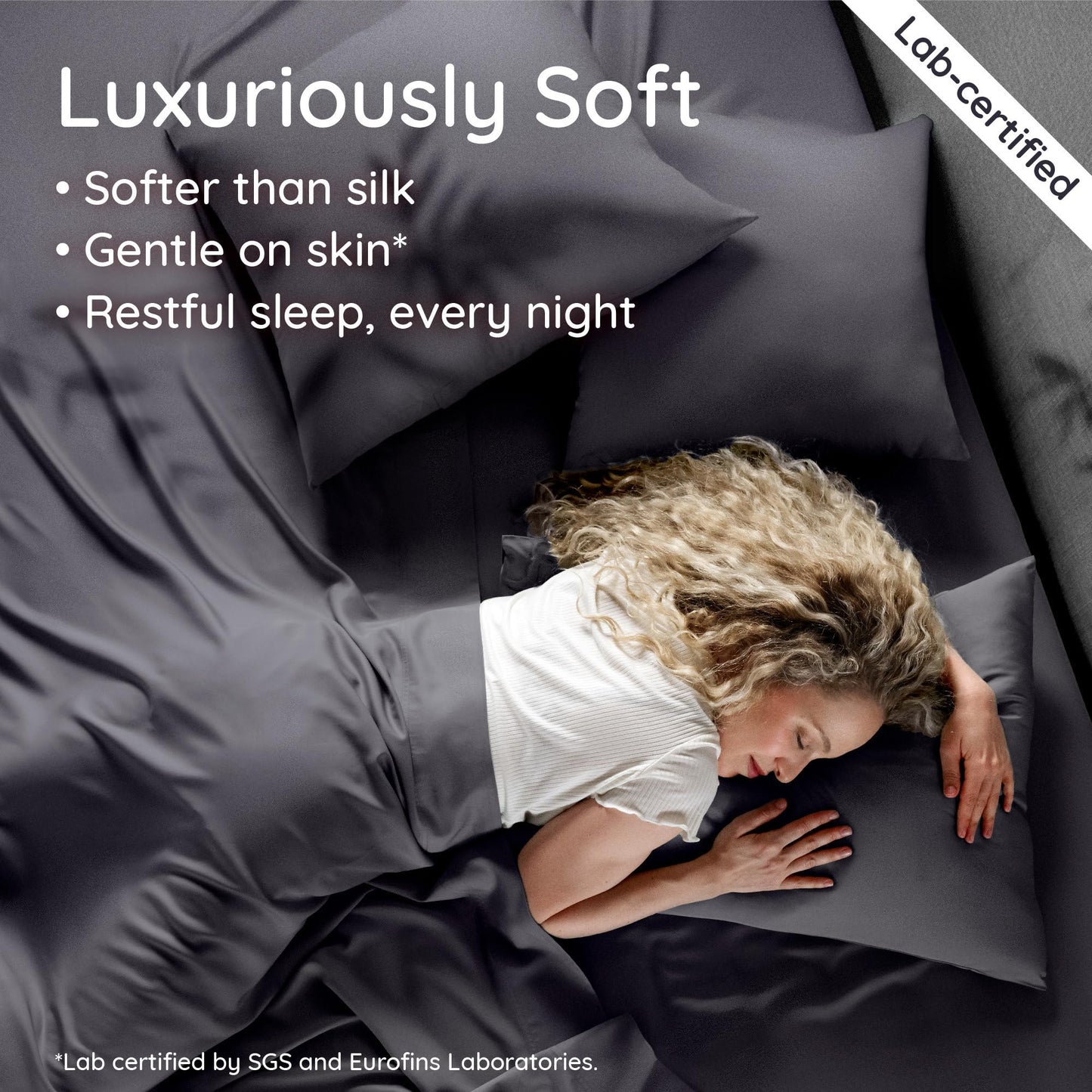 Bambaw 100% Viscose Derived from Bamboo Fitted Sheets King Size Only, Cooling Fitted Sheet King Size for Night Sweats, 16’’ Deep Pocket, Breathable & Oeko-TEX® Standard 100 Certified (Charcoal)