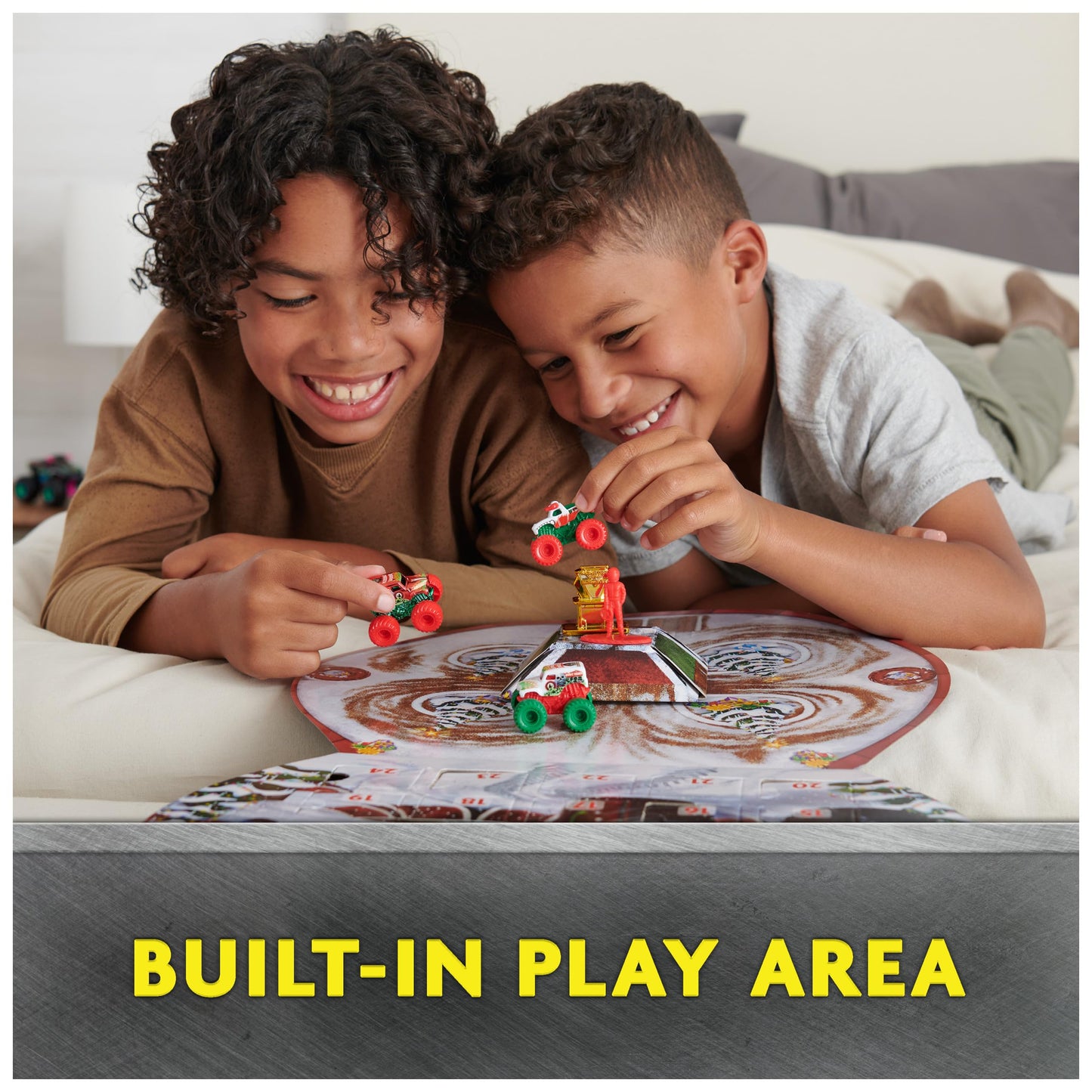 Monster Jam Mini Christmas Advent Calendar, 24 Days of Mini Monster Trucks and Accessories, 1:87 Scale, Kids’ Toys for Boys and Girls Ages 3 and up
