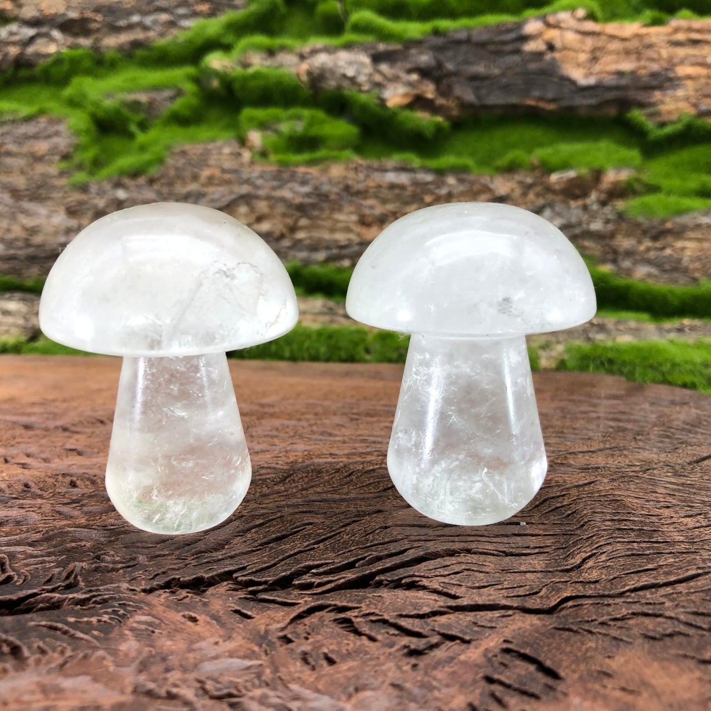 1pc Crystal Mushroom Carving Decor Hand Making Mushroom Worry Stones Crystals Bulk Gemstone Quartz Mushroom Sculpture Decor for Witchcraft Christmas DIY Meditatio (White Crystal)