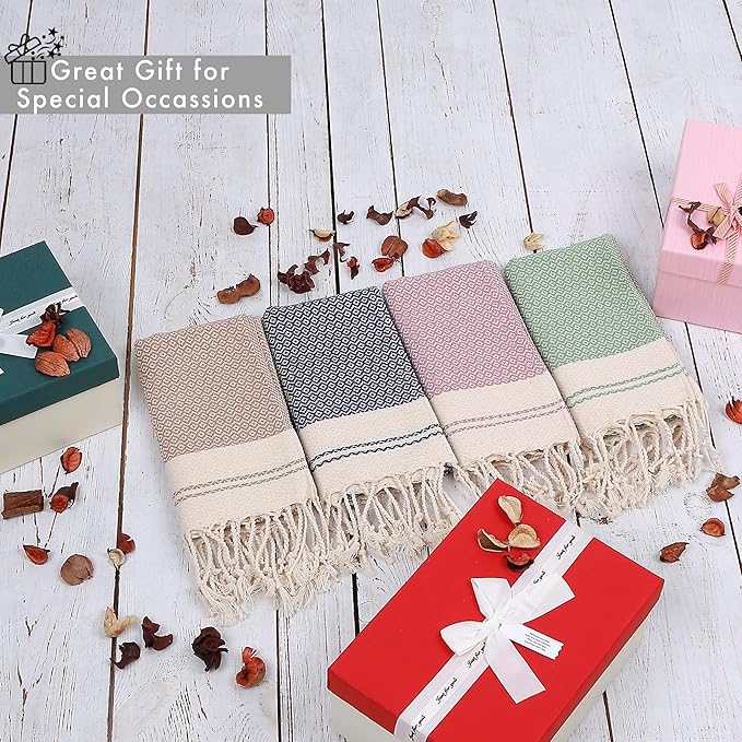 Evelynen Turkish Hand Towels for Bathroom & Kitchen Towels Decorative Set of 2