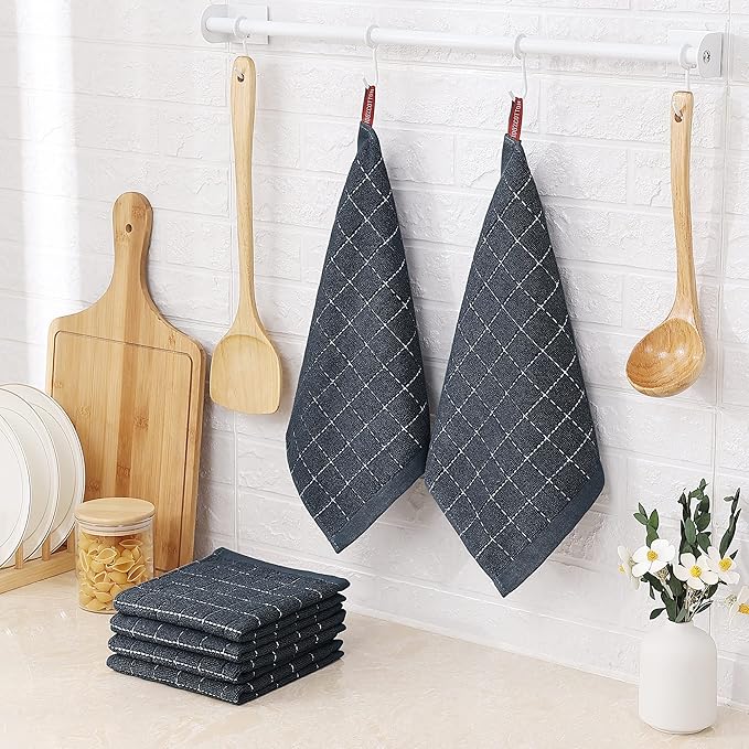 Homaxy 100% Cotton Terry Kitchen Dish Cloths, Ultra Soft and Absorbent Dish