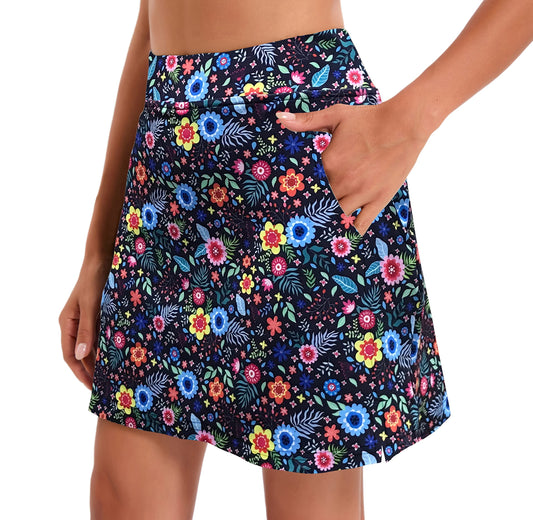 Oyamiki Women's Active Performance Skort Lightweight Skirt for Running Tennis Golf Workout Sports Printing M