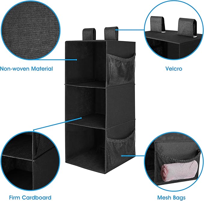 MAX Houser 3-Shelf Hanging Closet Organizer, Hanging Sweater Organizer