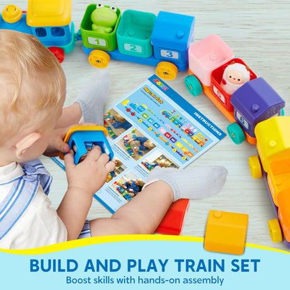 Play-Act Learning Toy for Toddlers 1 2 3 Years Old, Counting, Matching & Sorting Montessori Learning Farm Train Including 9 Farm Animals and 1 Farmer, Christmas Birthday Gift for Baby Boys Girls