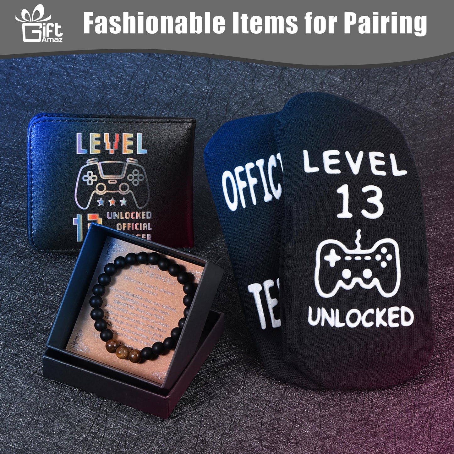 GiftAmaz 13 Year Old Boy Gifts, Happy 13th Birthday Decorations for Boys, Coolest Birthday Gift Ideas, Teenager Gifts for Him, Cool Holiday Graduation Box Gift for Teens Boys Friends, Grandson or Nephew